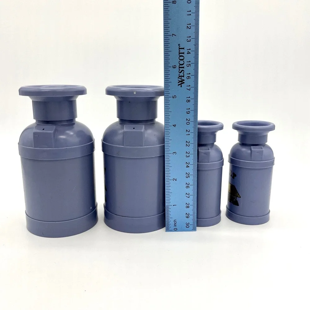 Plastiques Kitchen Canisters Set Cottagecore Sugar Cream Salt Pepper‎ vintage